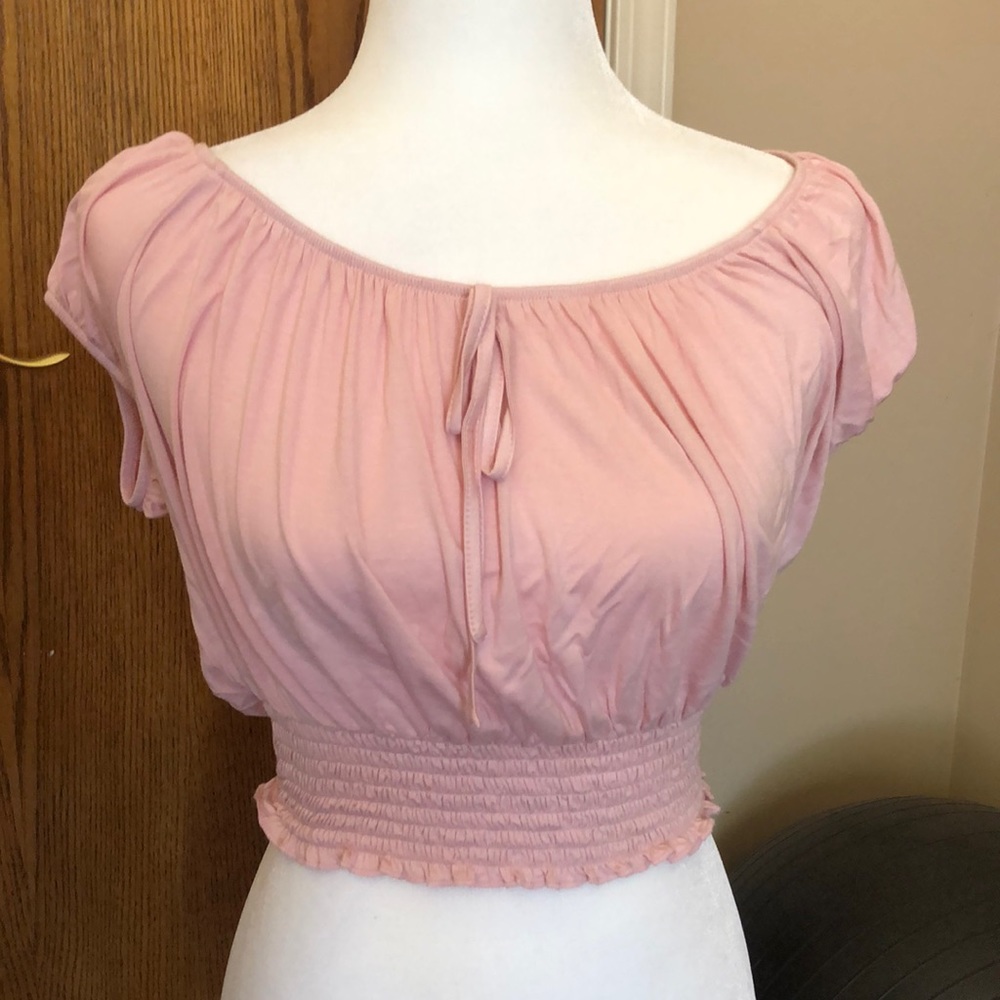 Light pink off the shoulder top